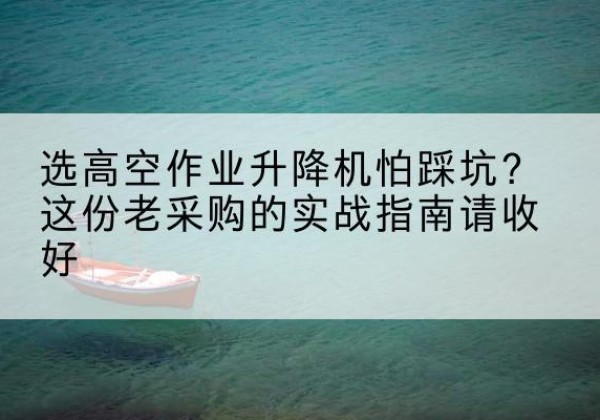 灌阳高空作业升降机厂家推荐-选高空作业升降机怕踩坑？这份老采购的实战指南请收好